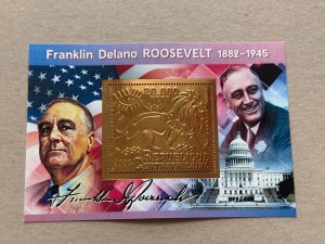 Franklin Roosevelt2023 year 6 blocks Foil. Bronze perforated  NEW MNH**