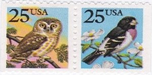 BK160, 2285b, Grosbeak & Owl Booklet of 20 .25 Cent MNH Stamps.