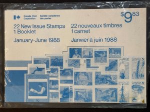 CANADA POST 1988 New Issue Pack January-June Unsealed 22 Stamps, 1 Booklet