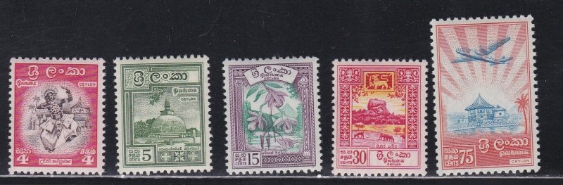 Ceylon # 340-344, Pictorial Issues, Hinged, 1/3 Cat.