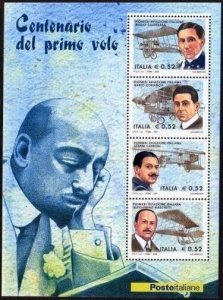 Italy 2566a,MNH. Aviation Pioneers,2003.Calderara,Cobianchi,Caproni,Marchetti.