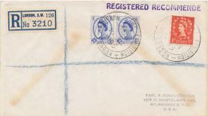 Great Britain Official Free Mail 1955 to Headquarters, 8th U.S. Army, B.A.P.O...