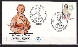 Italy. Scott cat. 1503. Composer N. Paganini issue. First day cover.
