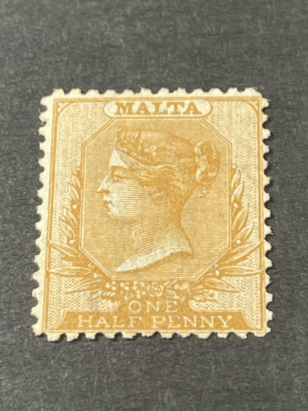 MALTA # 5a---MINT/NO GUM---YELLOW/BUFF---SINGLE---1865