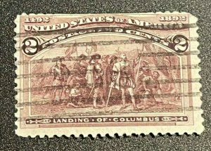 Scott#: 231 - Columbus Landing 2c 1893 used single stamp - Lot 6