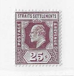 Straits Settlements Sc #118  25c  LH VF