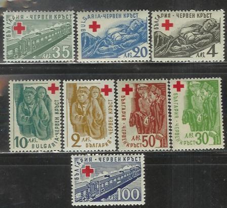 Bulgaria Scott 553-560 mint NH 1947 Red Cross