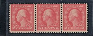 #505 Mint Strip of 3 Middle 5c Error Average-Fine OG NH (JH 6/6) 