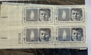 US 1964 President Kennedy #1246 plt blk of 4 mint