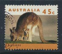 Australia SG 1454b  Used  orange brown  insc Type II - wildlife Kangaroo