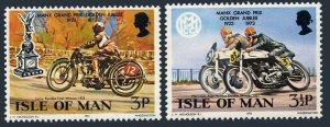 Isle of Man 33-34 2 sets, MNH. Mi 33-34. Manx Grand Prize Motorcycle Race, 1973