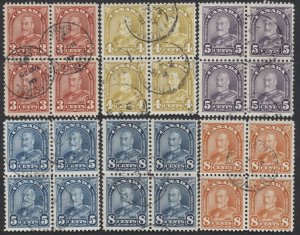 Canada Lot of 12 George V Arch Issue Used Blocks 1c/8c Values F-VF Mainly CDS