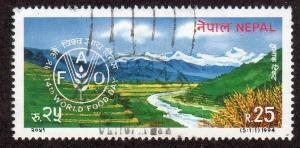 Nepal 549 - Used - World Food Day / Mtn Scenery (cv $1.00)