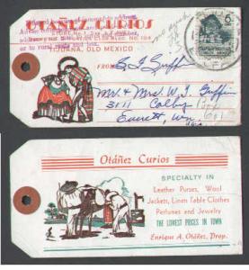Mexico-1946-front & back illustrated advertising parcel tag 