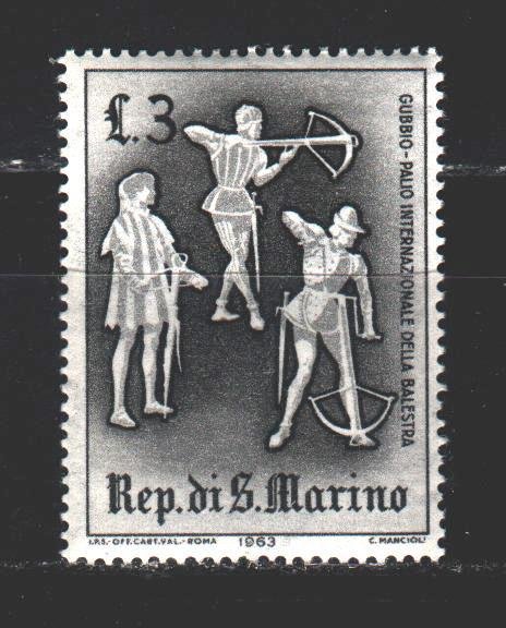 San Marino. 1963. 766 from the series. Medieval warriors, weapons. MNH.