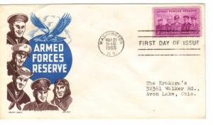 US 1067 (Me-5) 3c Armed Forces Reserve on FDC Cachet Craft Boll Cachet ECV$12.50