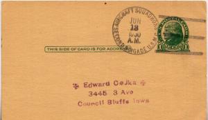 United States Marine Corps 1c Green Jefferson Postal Card 1930 Aircraft Squad...