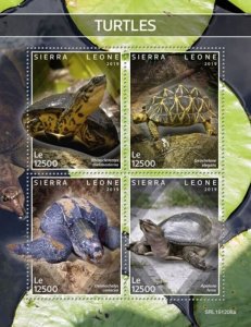 Sierra Leone - 2019 Turtles on Stamps - 4 Stamp Sheet - SRL191206a