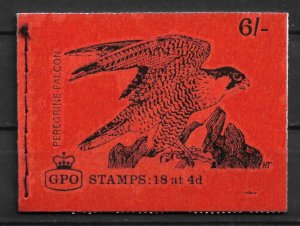 1968-70 Great Britain BK115 Peregrine Falcon Complete Booklet Mint NH