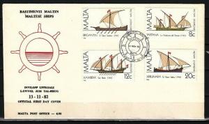 Malta, Scott cat. 619-619c. Maltese Ships issue. First day cover. ^