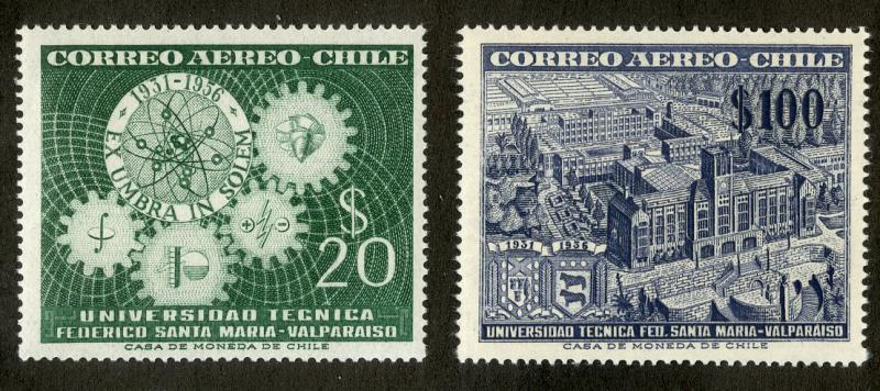 CHILE C190-191 MNH SCV $1.75 BIN $1.00 SCIENCES