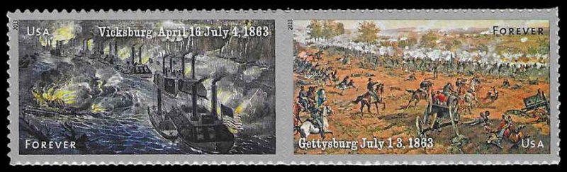 PCBstamps  US #4787/4788a Pair 92c(2x46c)The Civil War, MNH, (13)