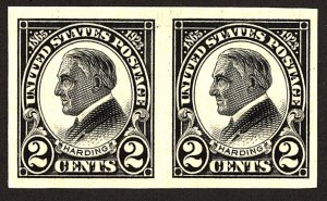 U.S. #610 MINT Imperf Pair OG LH