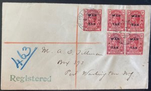 1919 Turks & Caicos Island Cover To Port Washington NY USA Tax War Stamp Overpri