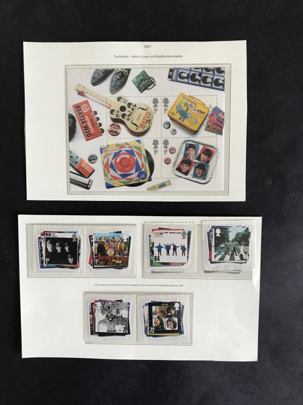 GB 2007 Beatles Mini Sheet & Beatles Stamp Set UM