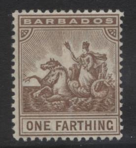 Barbados - Scott 91 - Badge of Colony -1909 - MVLH - WMK 3 - Single  1f  Stamp