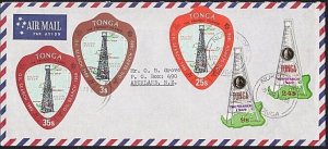 TONGA 1970 cover to NZ - Oil Search self adhesives franking................B6705