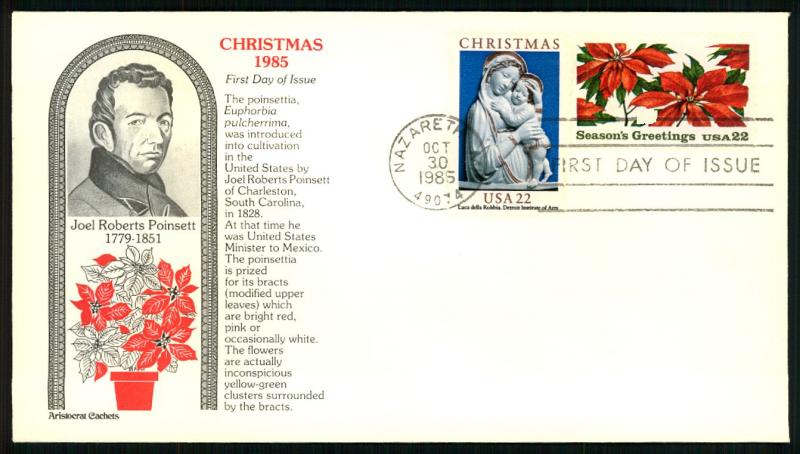 #2165 - 2166 Christmas Poinsettia & Madonna - Aristocrat ...