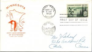 FDC 1958 SC #1106 Farnam Cachet - Saint Paul, Minn - Single - F77386