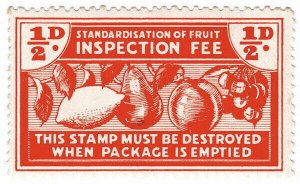 (I.B) New Zealand Revenue : Fruit Inspection ½d