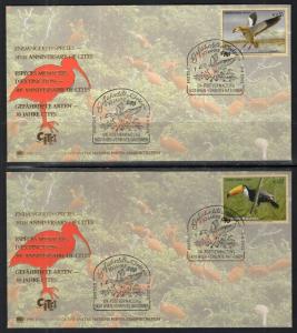 UN Vienna 329-332 Birds UN Postal Administration Set of Four U/A FDCs