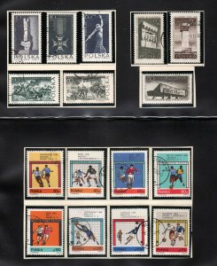 Poland ~ Lot of 10 Different Complete Sets... ( 1960's ) CTO... * see list below