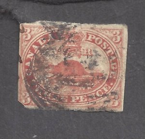 Canada # 4v USED 3d 1852-57 BEAVER THICK HARD PAPER BS27387