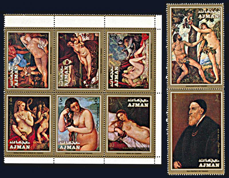 Ajman Michel 844 A-851A, MNH, Paintings by Titian