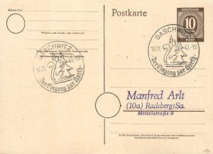 E0053 German postal stationery post-war era  Gaschwitz 1947