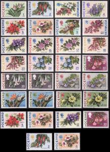 Bermuda Flowers Definitives 30v COMPLETE SG#249=341 CV£80+