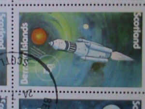 BERNERA ISLANDS-SCOTLAND-1978 SPACE PROGRAMS-CTO SHEET WITH FIRST DAY CANCEL