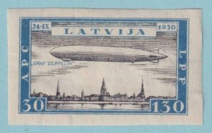 LATVIA CB23a AIRMAIL SEMI-POSTAL  MINT HINGED OG * ZEPPELIN - EXTRA FINE! - LBR 