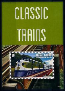 [63372] Union Island St. Vincent 2014 Railway Train Eisenbahn Sheet MNH