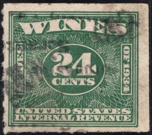 RE100 24¢ Wine Revenue Stamp (1934) Used