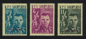 Albania GAGARIN First Manned Space Flight 3v RED Ovpt 1962 MNH SG#691-693