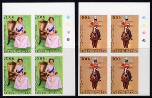 Upper-Volta 1977 Sc#436/437 QUEEN ELIZABETH II  Block of 4 IMPERF.MNH