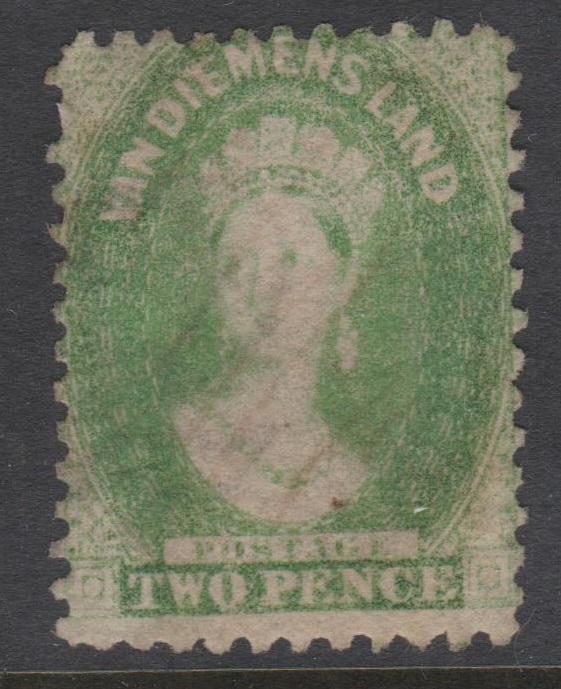 Tasmania 1864 2d Yellow Green Chalon Sc#30 SG#89 Fine Used