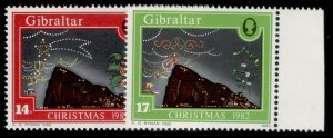 GIBRALTAR QEII SG485-486, 1982 Christmas set, NH MINT.