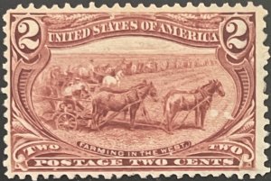 Scott #286 1898 2¢ Trans-Mississippi Expo. Farming in the West unused no gum