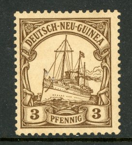 Germany 1901 New Guinea 3pf Brown Yacht Scott # 7 Mint E356